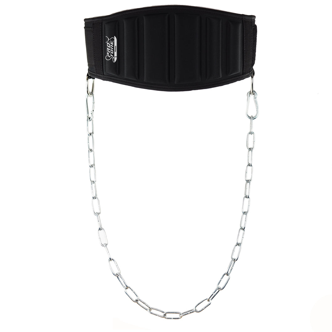 Protone weightlifting dip belt with chain - neoprene dipping belt with back support - Heavy duty.